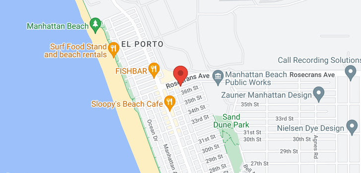 map of 3614 Vista Manhattan Beach, CA 90266